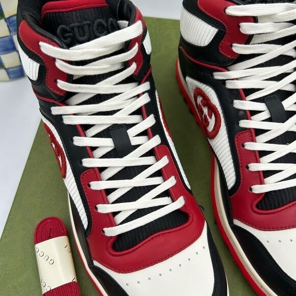 Men’s Gucci Mac 80 high top leather sneakers size 10 made in Italy - Picture 5 of 10